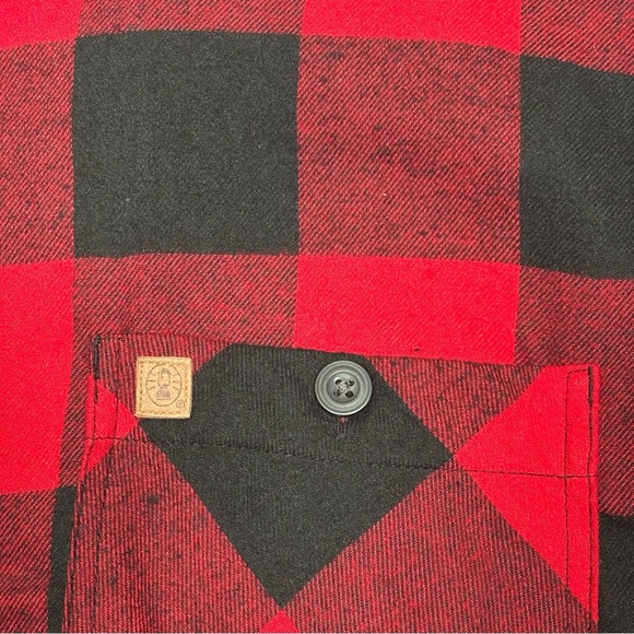 Coleman Long Sleeve Button-Up Flannel Buffalo Check Shirt-Red/Black-Men XXL - Picture 3 of 5